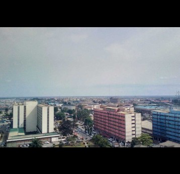 Aerial Shot of the tallest building in port Harcourt