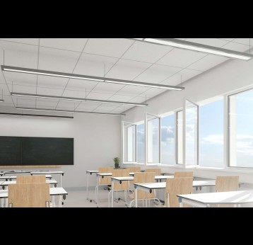 Ventilation through open windows in classrooms at school or university due to COVID-19 and coronavirus (3d rendering)