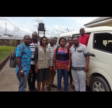 Dr Adesola Yinka-Ogunleye leading a team of field epidemiologists in September 2017