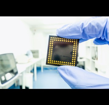 Scientist with microarray patch
