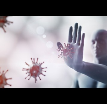Immune system defend from corona virus COVID-19. 3D render