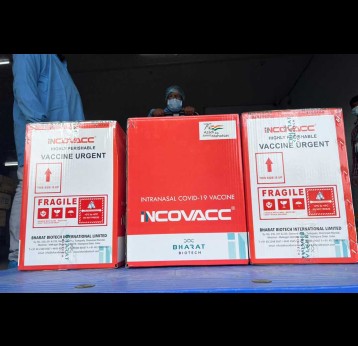 The world’s first intranasal COVID-ovid 19 vaccine being carried to different parts of the country days after its official launch on 26th January. Credit: Bharat Biotech
