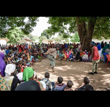 A community engagement event organised to educate communities on the importance of COVID-19 vaccination in Newala District, Mtwara Region of South Eastern Tanzania. Photo courtesy of Benjamin Mkapa Foundation/ Photographer: Ericky Boniface