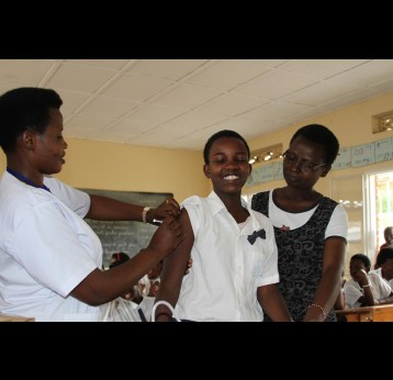 HPV vaccine distributed in a school in Rwanda. Credit: GAVI/2012/Diane Summers