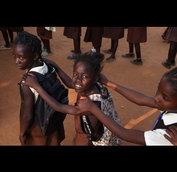 HPV vaccine to prevent cervical cancer is administered to school children at Matipula Primary School in Lusaka, Zambia. Gavi/2023/Peter Caton
