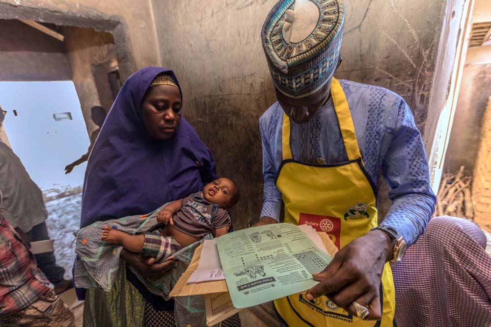 Polio vaccination campaign in Nigeria. Polio is a debilitating viral disease that mainly affects children under five. Credit: Rotary International.