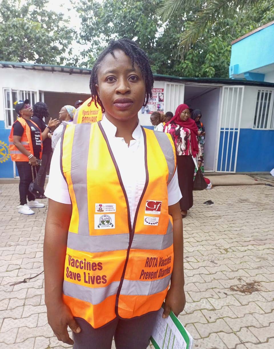 Agwu Deborah, agent de santé communautaire dans un centre de santé familiale, à Abuja. Crédit photo : Ijeoma Ukazu