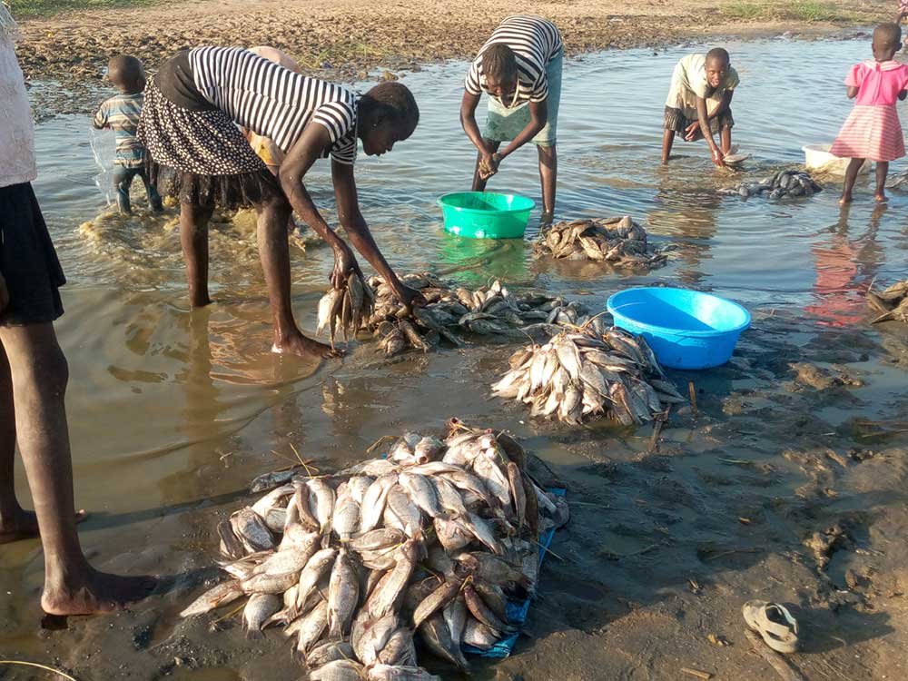 Fishmongers at the shores of Lake Turkana. Credit: Abjata Khalif