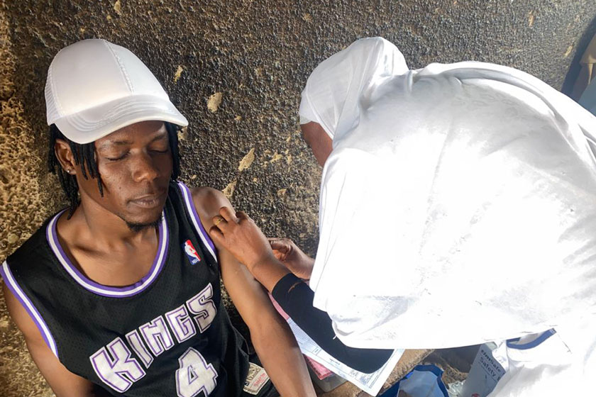 Ebrahim Mohamed embraced the vaccine without fear. Credit: Alex Uagbanoje