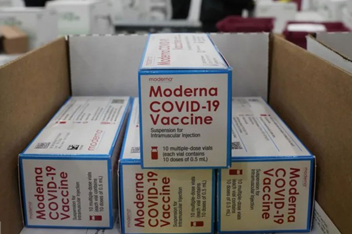 Boxes of the Moderna Covid-19 vaccine. Credit: CEPI