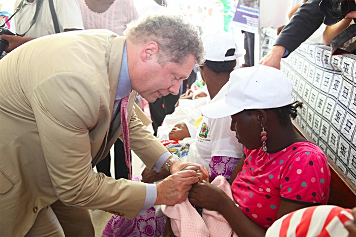 The rotavirus vaccine is administered orally by Dr Seth Berkley, GAVI CEO. Diarrhea is so common in Tanzania, there are dedicated pediatric wards for diarrhea patients.