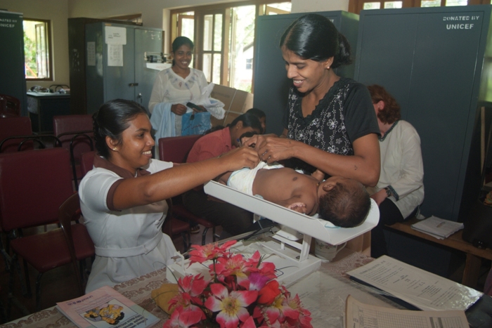 When new mothers leave hospital, midwives like Saroji, in Matara District in the southwest, will make regular house visits for the next five years, providing health education and ensuring they don't miss vaccinations. Thanks to a network of midwives that the family Health Bureau has established across Sri Lanka, few people live more than five kilometres from a health facility. 