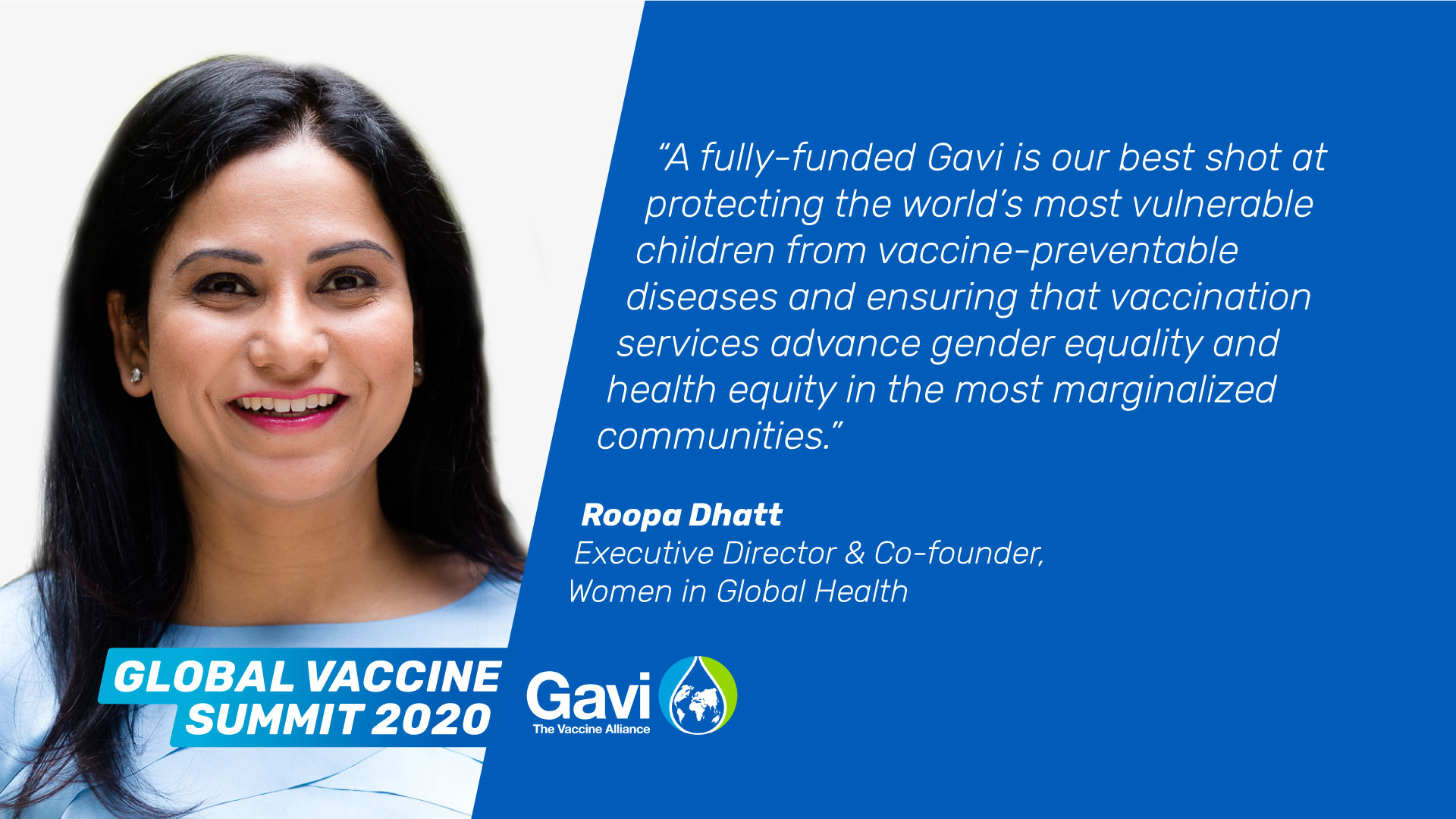 Roopa Dhatt, Executive Director & Co-founder, Women in Global Health