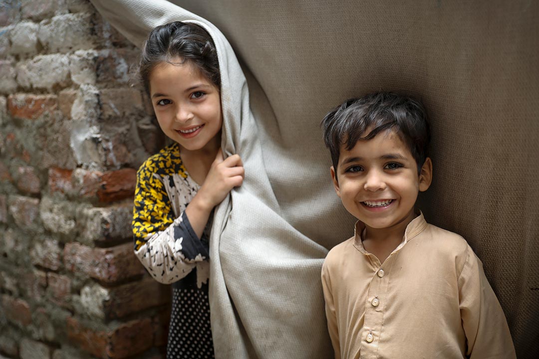 Children smiling in Pakistan