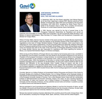 José Manuel Barroso, Board Chair, Gavi, the Vaccine Alliance