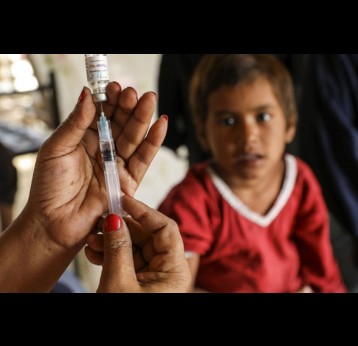 Close up of typhoid conjugate vaccine in Pakistan campaign – Credit: Coalition Against Typhoid