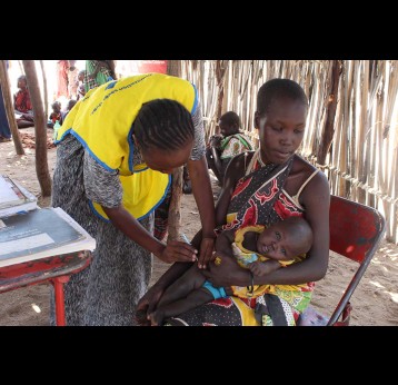 A health worker administers routine vaccines in Kerio, Turkana. Credit: Abjata Khalf