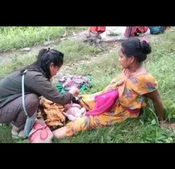 Meena Luhar, 26, gave a birth to a child en route to the Sadani health post, Parshuram, Dadeldhura. Credit: Rekha Bhattarai.
