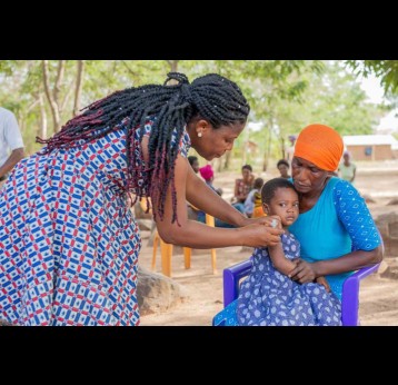 A child getting vaccinated during the campaign. Credit: WHO
