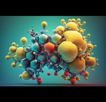 AI generated picture of nanoparticles and molecules. Credit: Glen Kelp from Pixabay