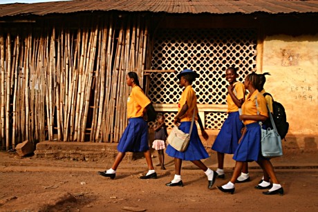 Sierra Leone girls walking