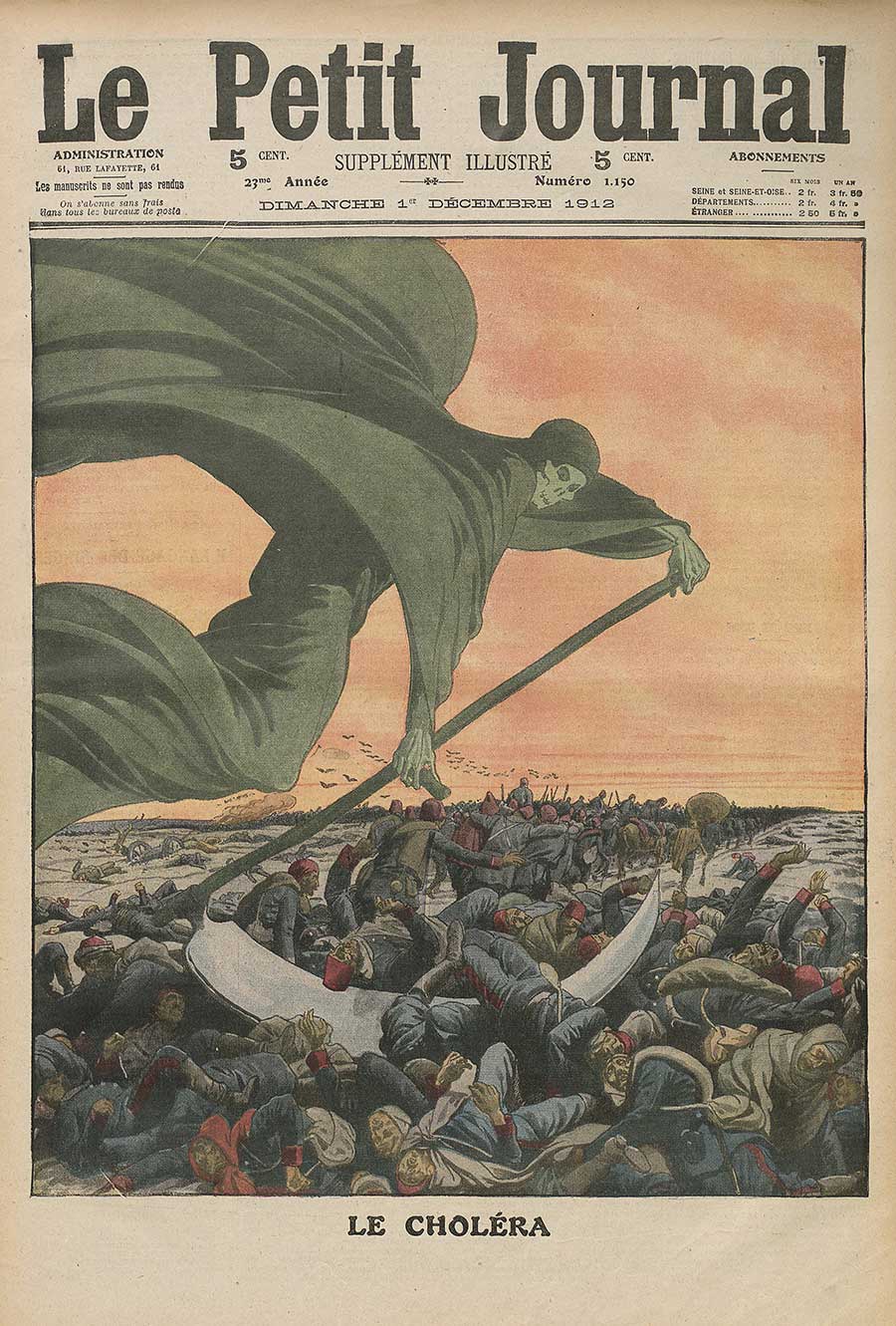 Drawing about the Cholera in Le Petit Journal.