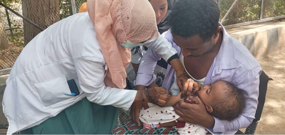 Child receiving the measles vaccine. Photo credit: Afar Health Bureau