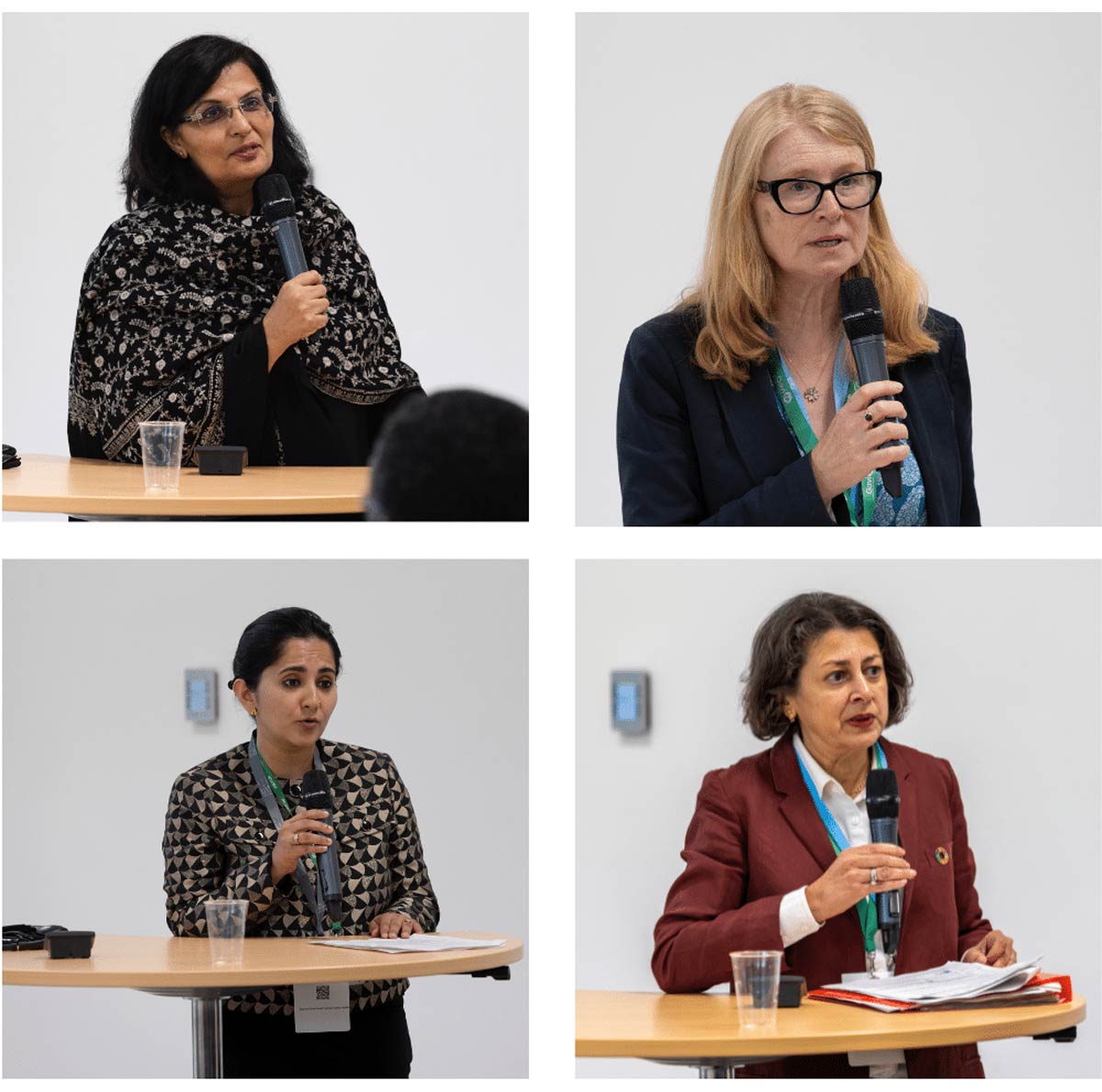 From top left: Dr Sania Nishtar, CEO of Gavi the Vaccine Alliance; Beth Arthy, UK Deputy Permanent Representative (Global Health) at the UK Mission in Geneva; Dr. Yashodhara Rana, Associate Director of Research at ECF; Afshan Khan, UN Assistant Secretary General and Scaling Up Nutrition (SUN) Movement Coordinator
