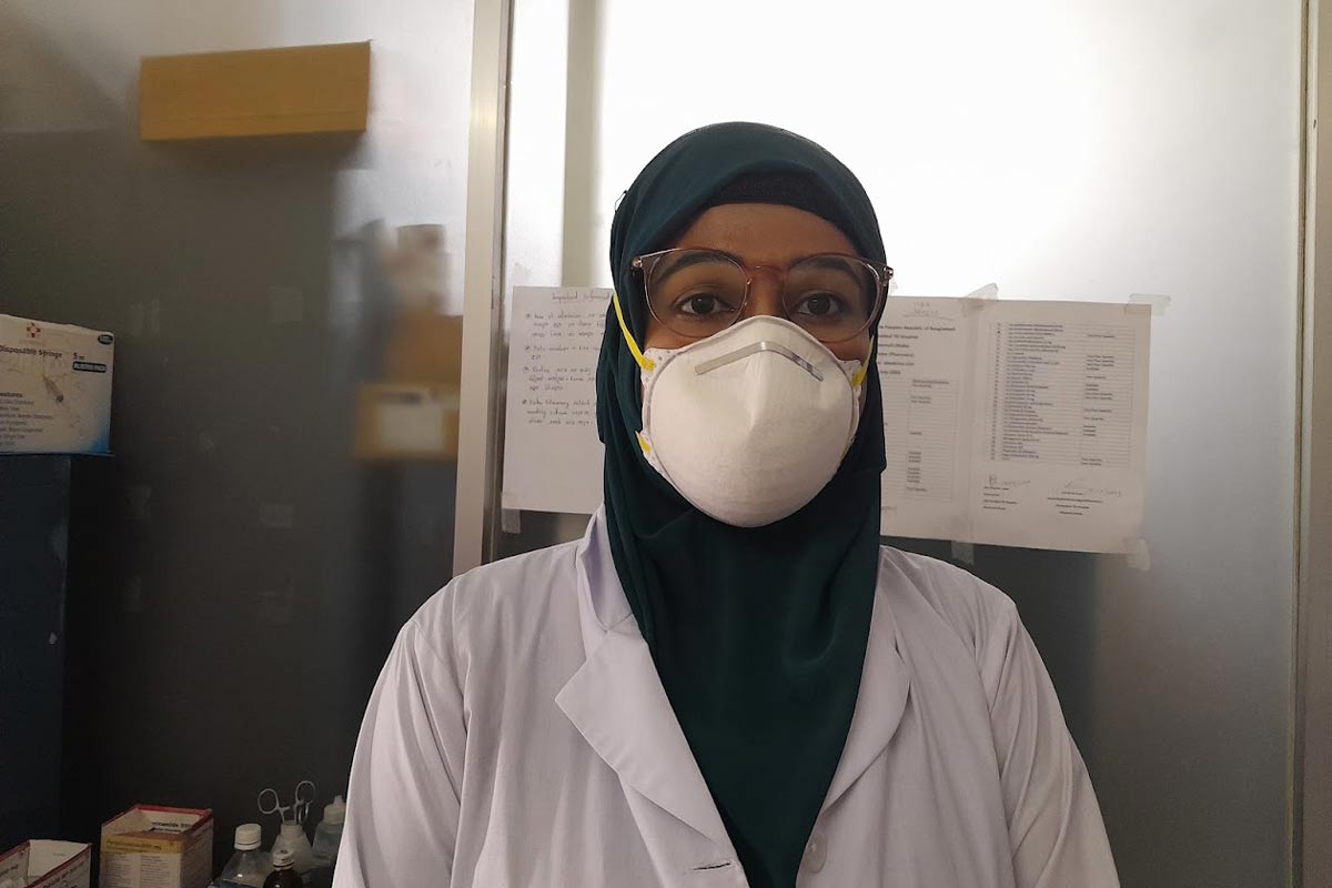 Ripa Akter, in-charge of nurses at the MDR-TB unit of Shaymoli TB Hospital in Dhaka city. Credit: Mohammad Al Amin