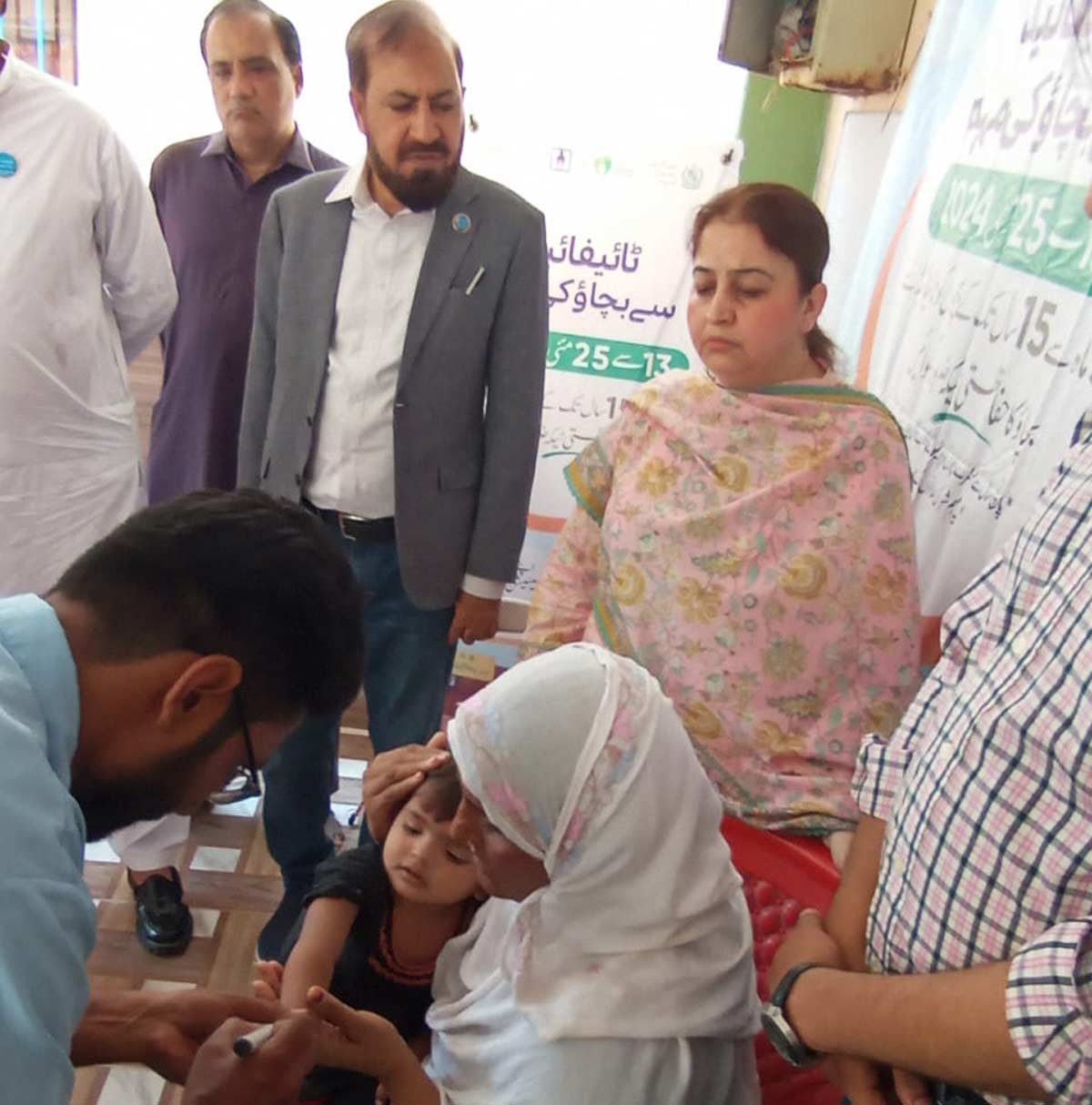 Sindh Health Department inaugurating the emergency typhoid vaccine campaign in Karachi. Credit: Rahul Bashara
