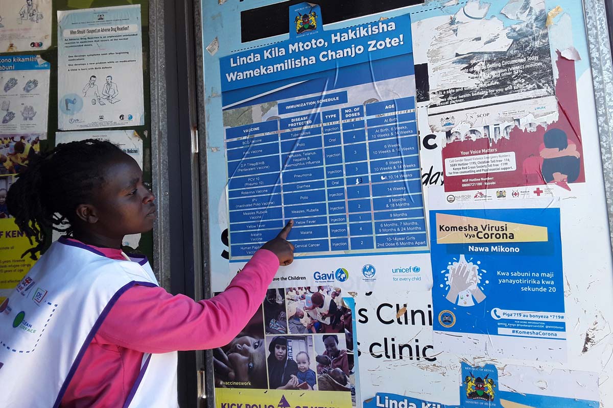 The Beyond Zero Lindi Clinic uses interpersonal communication for immunisation as recommended by the global immunisation community to reach underserved children. Credit: Joyce Chimbi