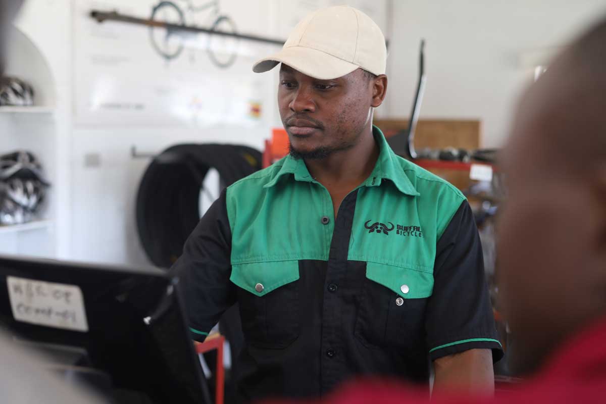 One of the shops where village health workers get parts to service their bicycles in Chiredzi town. Credit: Farai Shawn Matiashe/2024