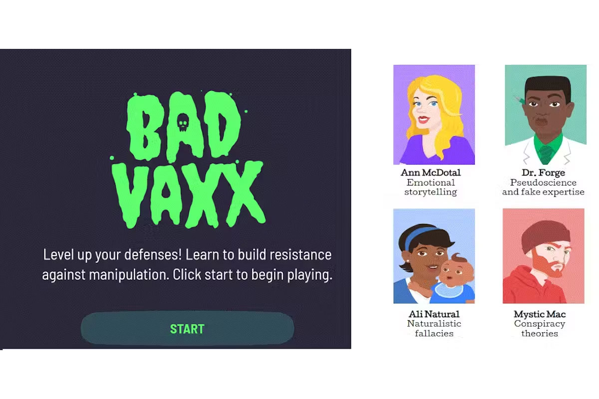 Screenshot of Bad Vaxx Gameplay. Credit: Authors/Tilt Studio