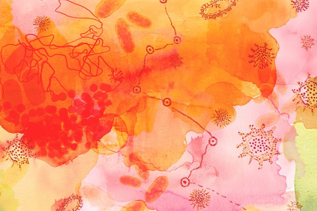 Abstract microbial-inspired watercolor artwork. Credit: LinkedIn